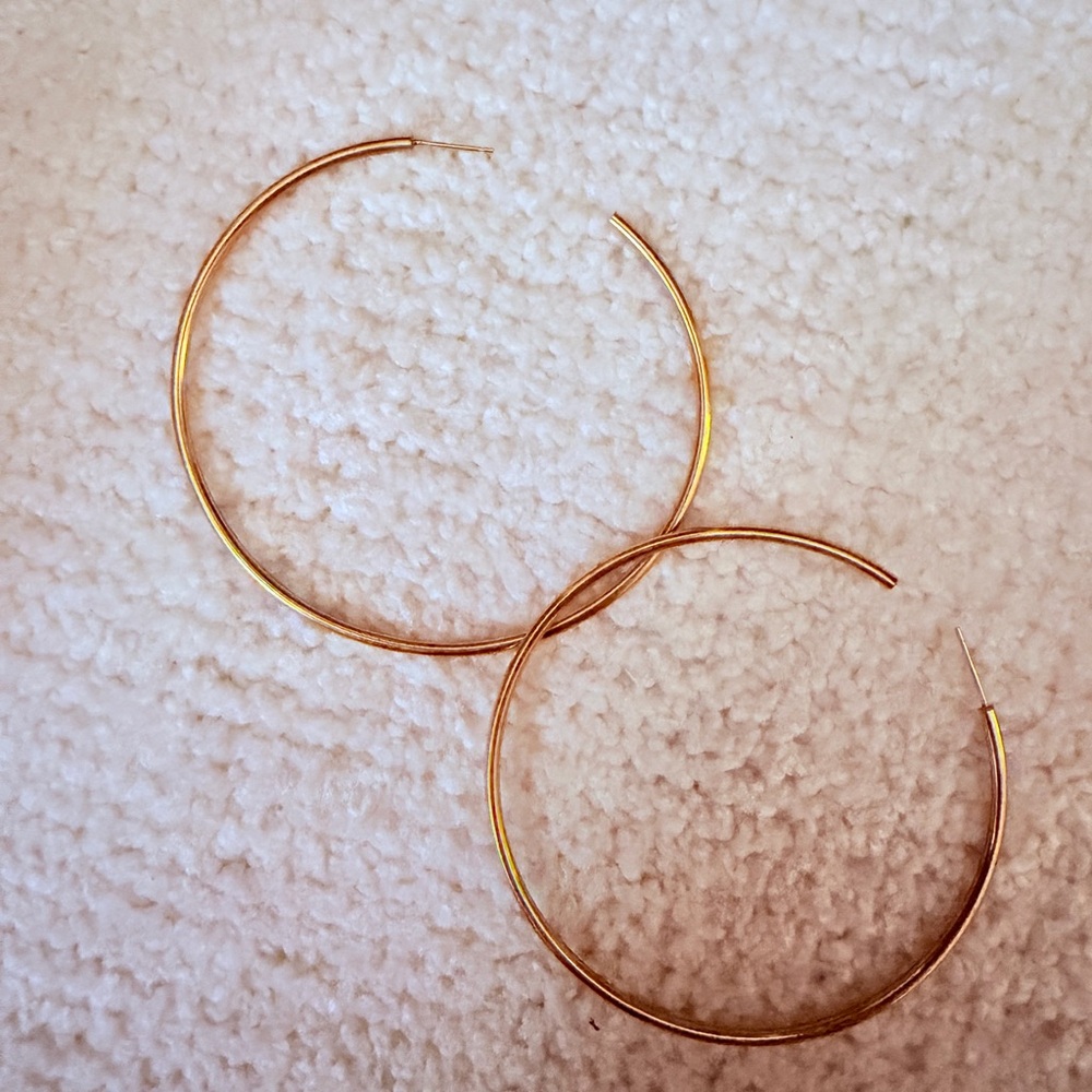 Jennifer Fisher 2.5 Thread Hoops in Plated Brass - Picture 8 of 14